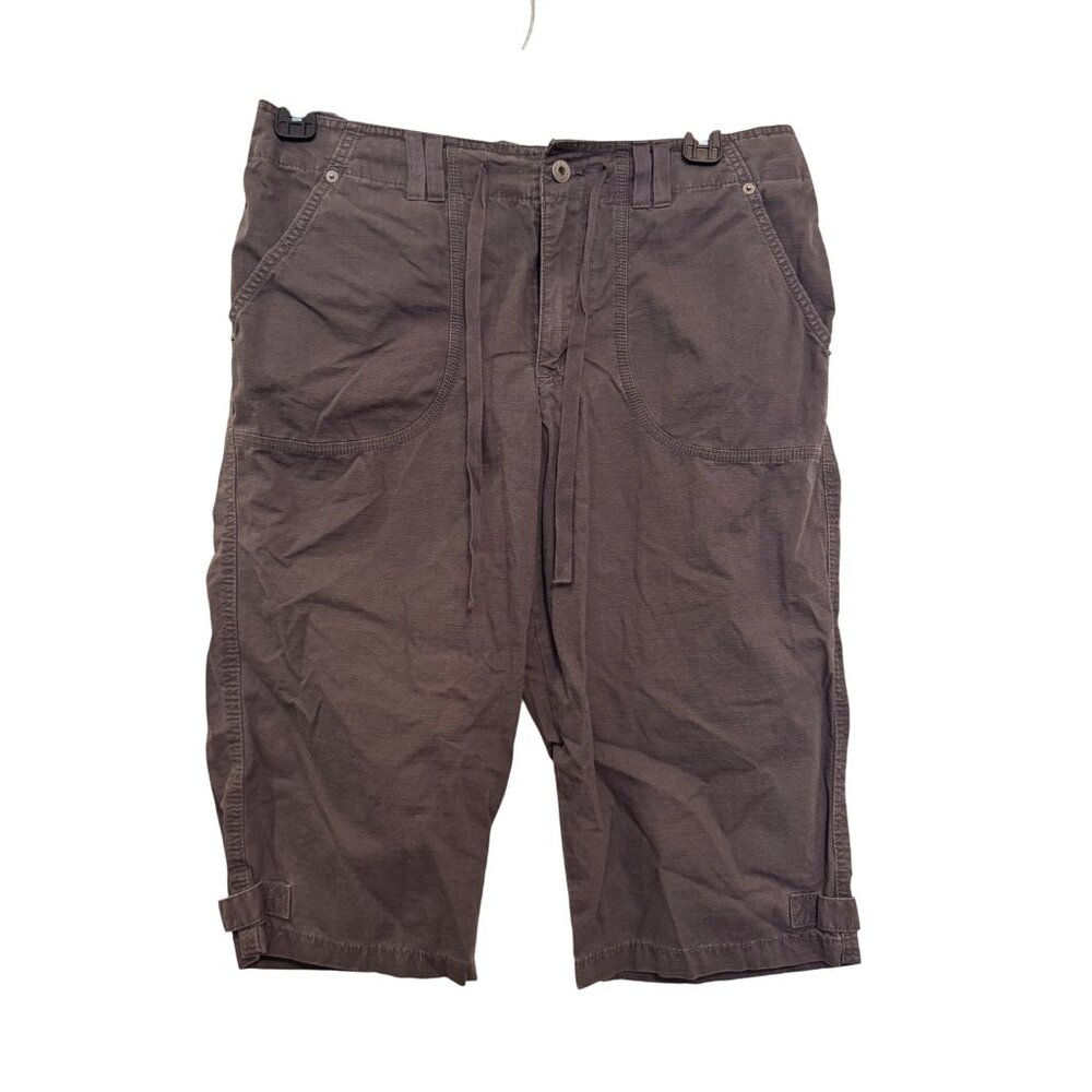 Gloria Vanderbilt Womens Casual Gray 100% Cotton Cargo Shorts Size 12 Mid-Rise A